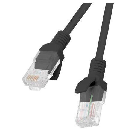 Lanberg - Patch cable - RJ-45 (M) to RJ-45 (M) - 10 m - UTP - CAT 6 - molded, snagless - black, RAL 9004 - 1