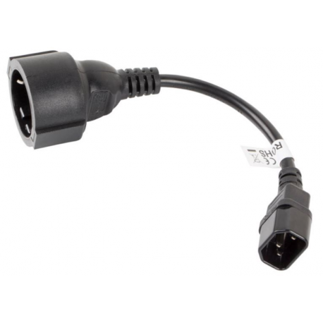 Lanberg - Power cable - IEC 60320 C14 to CEE 7 / 7 (F) - 10 A - 20 cm - black - 1