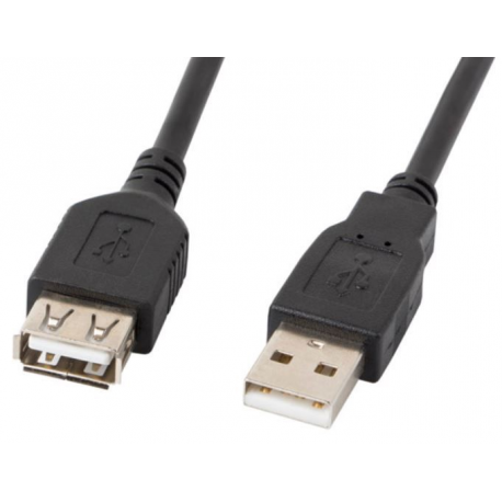 Lanberg - USB extension cable - USB (M) to USB (F) - USB 2.0 - 300 V - 70 cm - black - 0