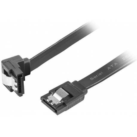 Lanberg - SATA cable - Serial ATA 150 / 300 / 600 - SATA (F) angled, latched to SATA (F) straight, latched - 50 cm - black - 0