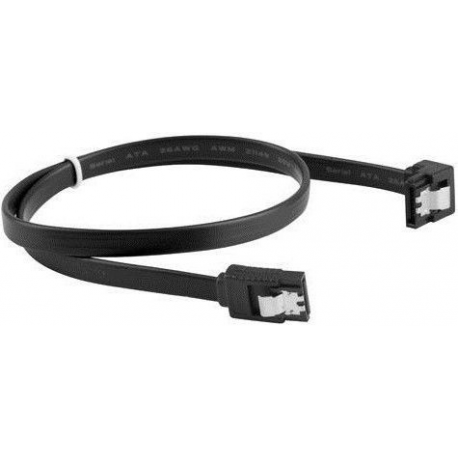 Lanberg - SATA cable - Serial ATA 150 / 300 / 600 - SATA (F) angled, latched to SATA (F) straight, latched - 50 cm - black - 1