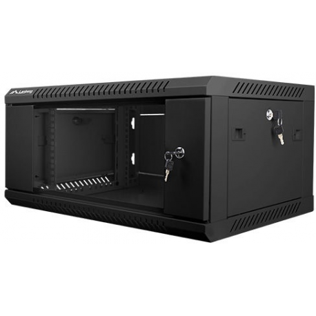 Lanberg - Rack cabinet - wall mountable - black, RAL 9004 - 4U - 19" - 0