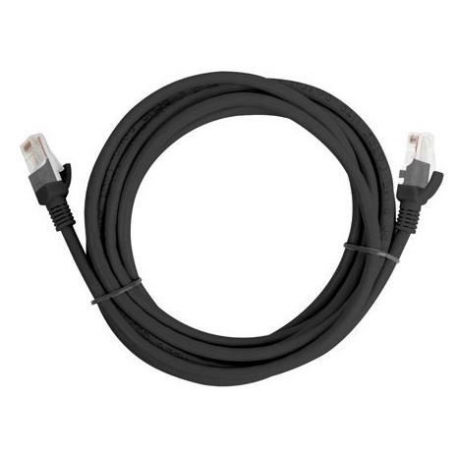 Lanberg - Patch cable - RJ-45 (M) to RJ-45 (M) - 5 m - UTP - CAT 5e - stranded - black, RAL 9004 - 2