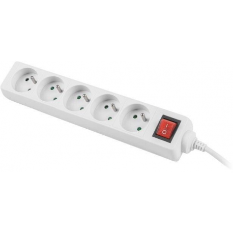 Lanberg - Power strip - input: CEE 7 / 7 - output connectors: 5 (CEE 7 / 5) - 3 m - white - 0