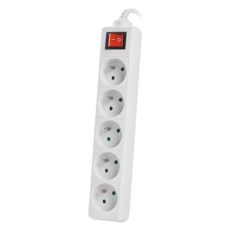Lanberg - Power strip - input: CEE 7 / 7 - output connectors: 5 (CEE 7 / 5) - 3 m - white - 3
