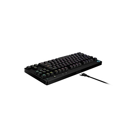 Logitech G Pro Mechanical Gaming Keyboard - Keyboard - backlit - USB - Pan Nordic - key switch: GX Blue Clicky - black - 3