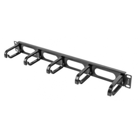 Lanberg AK-1205-B - Cable organizer - black, RAL 9004 - 1U - 19" - 2