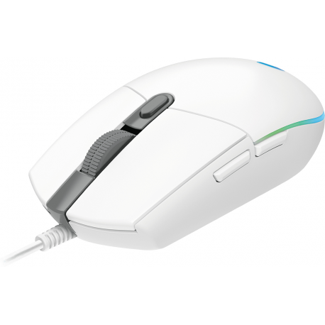 Logitech Gaming Mouse G203 LIGHTSYNC - Mouse - optical - 6 buttons - wired - USB - white - 6