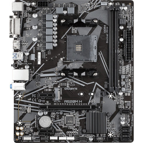 MSI A520M PRO - Motherboard - micro ATX - Socket AM4 - AMD A520 Chipset - USB 3.2 Gen 1 - Gigabit LAN - onboard graphics (CPU required) - HD Audio (8-channel) - 0