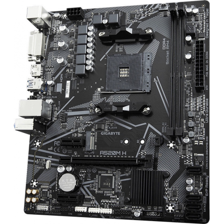 MSI A520M PRO - Motherboard - micro ATX - Socket AM4 - AMD A520 Chipset - USB 3.2 Gen 1 - Gigabit LAN - onboard graphics (CPU required) - HD Audio (8-channel) - 2