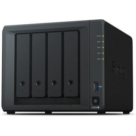 Synology Disk Station DS920+ - NAS server - 4 bays - SATA 6Gb / s  /  eSATA - RAID 0, 1, 5, 6, 10, JBOD - RAM 4 GB - Gigabit Ethernet - iSCSI support - 0