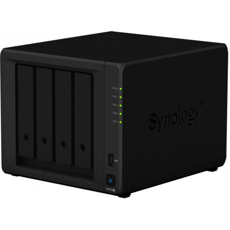 Synology Disk Station DS920+ - NAS server - 4 bays - SATA 6Gb / s  /  eSATA - RAID 0, 1, 5, 6, 10, JBOD - RAM 4 GB - Gigabit Ethernet - iSCSI support - 1