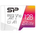 SILICON POWER Elite - Flash memory card (microSDXC to SD adapter included) - 128 GB - A1  /  Video Class V10  /  UHS-I U1  /  Class10 - microSDXC UHS-I