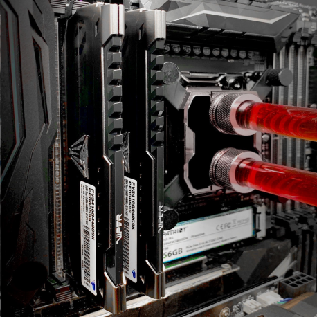 Patriot Extreme Performance Viper Steel - DDR4 - kit - 16 GB: 2 x 8 GB - DIMM 288-pin - 3600 MHz  /  PC4-28800 - CL18 - 1.35 V - unbuffered - non-ECC - black, gunmetal gray - 6