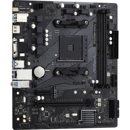 ASRock A520M-HVS - Motherboard - micro ATX - Socket AM4 - AMD A520 Chipset - USB 3.2 Gen 1 - Gigabit LAN - onboard graphics (CPU required) - HD Audio (8-channel) - 0