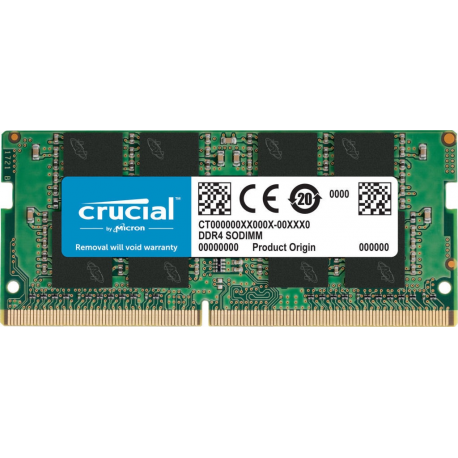 Crucial - DDR4 - module - 8 GB - SO-DIMM 260-pin - 3200 MHz  /  PC4-25600 - CL22 - 1.2 V - unbuffered - non-ECC - 0