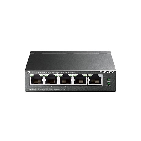 TP-Link TL-SF1005LP - V1 - switch - unmanaged - 5 x 10/100 (4 PoE) - desktop, wall-mountable - PoE (41 W) - 1