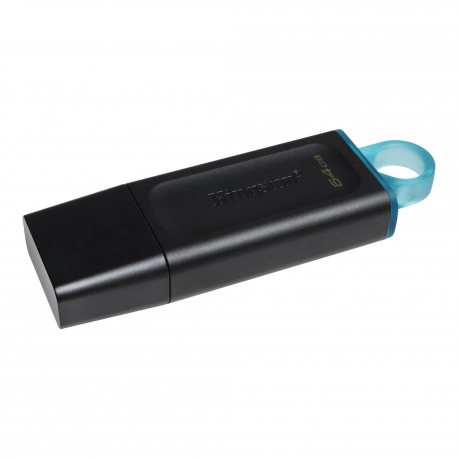 Kingston DataTraveler Exodia - USB flash drive - 64 GB - USB 3.2 Gen 1 - black with teal - 2