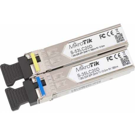 MikroTik S-3553LC20D - Kit - SFP (mini-GBIC) transceiver module - LC single-mode - up to 20 km - 0