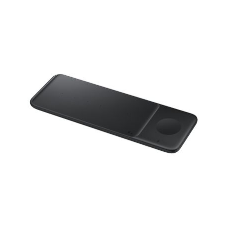 Samsung Wireless Charger Trio EP-P6300 - Wireless charging pad + AC power adapter - Fast Charge - black - for Galaxy Buds Live, Buds+, Note20, S20, S20 5G, S20+ 5G, Watch 3, Z Flip 5G, Z Fold2 5G - 3