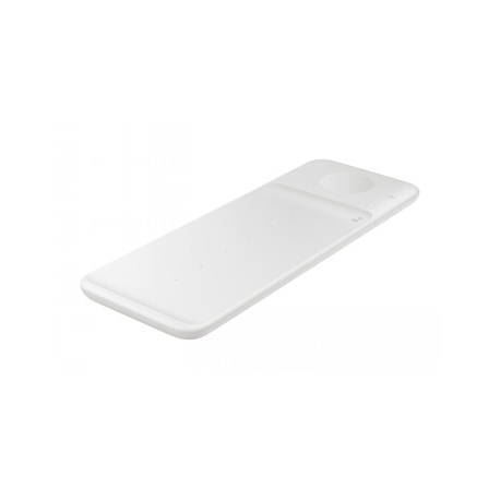 Samsung Wireless Charger Trio EP-P6300 - Wireless charging pad + AC power adapter - Fast Charge - white - for Galaxy Buds Live, Buds+, Note20, S20, S20 5G, S20+ 5G, Watch 3, Z Flip 5G, Z Fold2 5G - 0