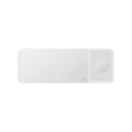 Samsung Wireless Charger Trio EP-P6300 - Wireless charging pad + AC power adapter - Fast Charge - white - for Galaxy Buds Live, Buds+, Note20, S20, S20 5G, S20+ 5G, Watch 3, Z Flip 5G, Z Fold2 5G - 1