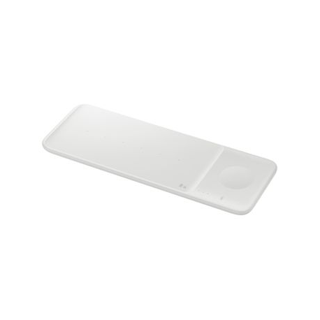 Samsung Wireless Charger Trio EP-P6300 - Wireless charging pad + AC power adapter - Fast Charge - white - for Galaxy Buds Live, Buds+, Note20, S20, S20 5G, S20+ 5G, Watch 3, Z Flip 5G, Z Fold2 5G - 3