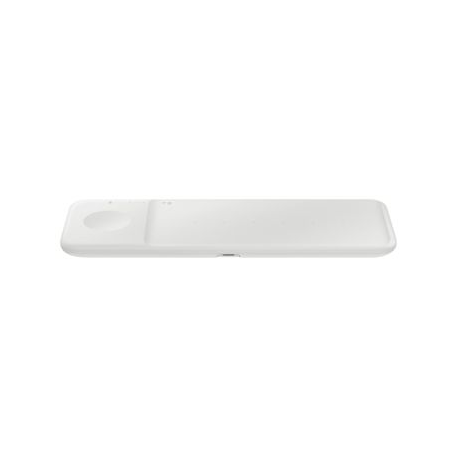 Samsung Wireless Charger Trio EP-P6300 - Wireless charging pad + AC power adapter - Fast Charge - white - for Galaxy Buds Live, Buds+, Note20, S20, S20 5G, S20+ 5G, Watch 3, Z Flip 5G, Z Fold2 5G - 4