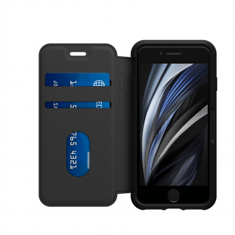 OtterBox Strada Series - Flip cover for mobile phone - leather - shadow - for Apple iPhone 6, 6s, 7, 8, SE (2nd generation), SE (3rd generation) - 5