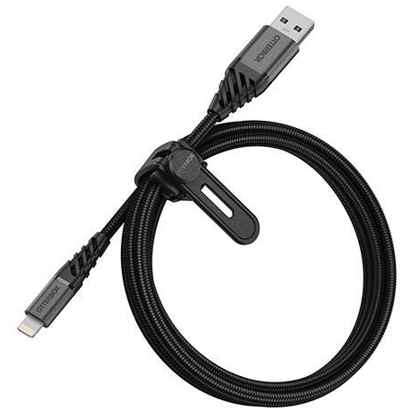OtterBox Premium - Lightning cable - USB male to Lightning male - 1 m - dark ash black - for Apple iPad / iPhone / iPod (Lightning) - 1