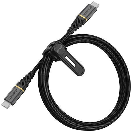 OtterBox Premium - USB cable - USB-C (M) to USB-C (M) - USB 2.0 - 3 A - 2 m - Power Delivery support - glamour black - 1