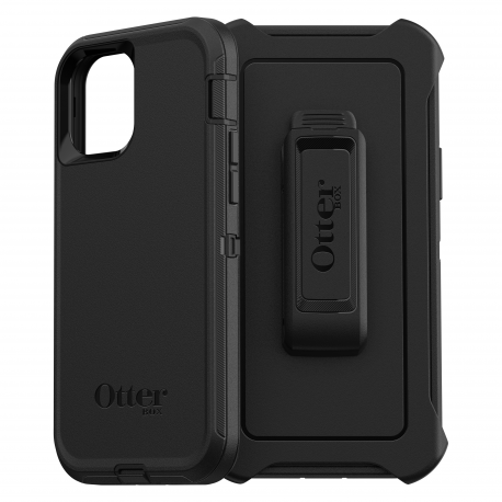 OtterBox Defender Series - Back cover for mobile phone - rugged - polycarbonate, synthetic rubber - black - for Apple iPhone 12, 12 Pro - 2