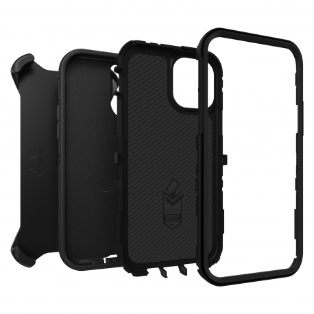 OtterBox Defender Series - Back cover for mobile phone - rugged - polycarbonate, synthetic rubber - black - for Apple iPhone 12, 12 Pro - 9