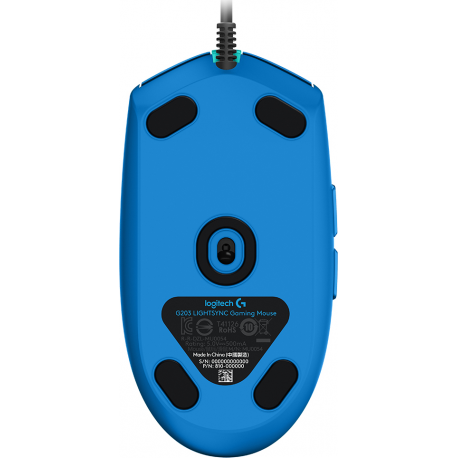 Logitech Gaming Mouse G203 LIGHTSYNC - Mouse - optical - 6 buttons - wired - USB - blue - 4