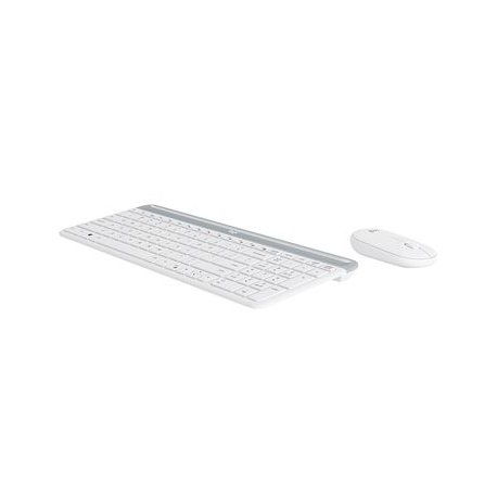 Logitech Slim Wireless Combo MK470 - Keyboard and mouse set - wireless - 2.4 GHz - Nordic - off-white - 1