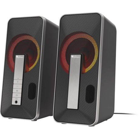 Genesis Helium 100BT RGB - Speakers - wireless - Bluetooth - USB - 10 Watt (Total) - black, silver - 2