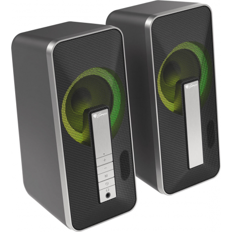 Genesis Helium 100BT RGB - Speakers - wireless - Bluetooth - USB - 10 Watt (Total) - black, silver - 3