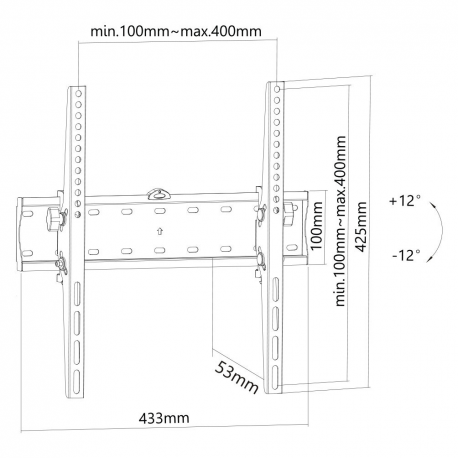 Neomounts by Newstar FPMA-W350 - Bracket - for LCD display (tiltable) - black - screen size: 32"-55" - wall-mountable - 14