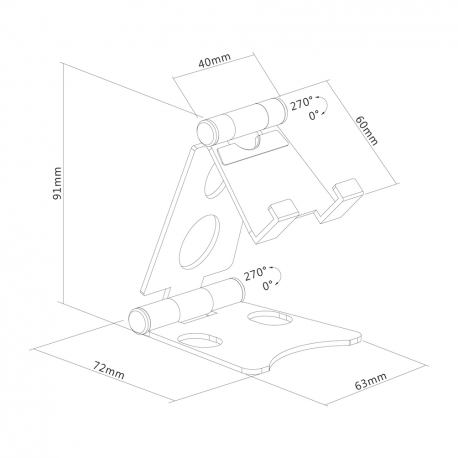 Neomounts by Newstar DS10-150SL1 - Stand for mobile phone - up to 4.7" - silver - 22