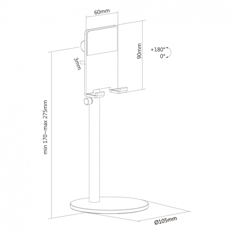 Neomounts by Newstar DS10-200SL1 - Stand for mobile phone - up to 7" - silver - 11