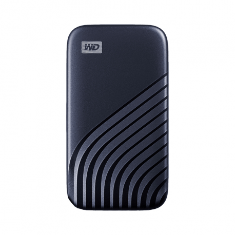 WD My Passport SSD WDBAGF0010BBL - SSD - encrypted - 1 TB - external (portable) - USB 3.2 Gen 2 (USB-C connector) - 256-bit AES - midnight blue - 0