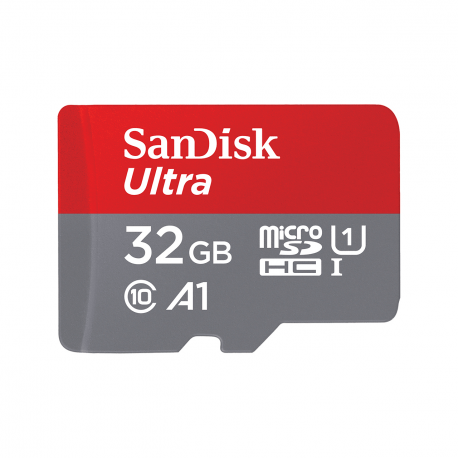 SanDisk Ultra - Flash memory card (microSDHC to SD adapter included) - 32 GB - A1 / UHS-I U1 / Class10 - microSDHC UHS-I - 1