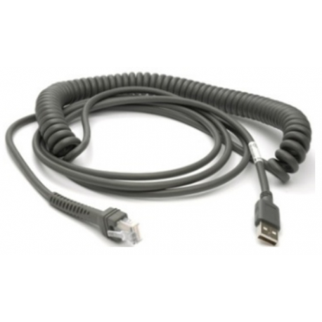 Zebra - USB cable - USB (M) - 5 - 12 V - 4.57 m - coiled - for DS9300 Series DS9308 - 2