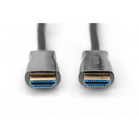 DIGITUS - Premium High Speed HDMI with Ethernet cable - HDMI male to HDMI male - 30 m - double shielded - black - 4K support, hybrid active optical cable - 2
