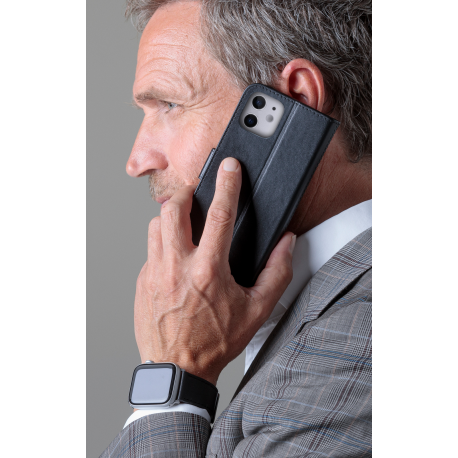 dbramante1928 Copenhagen Slim - Flip cover for mobile phone - full-grain leather - black - for Apple iPhone 12 mini - 11