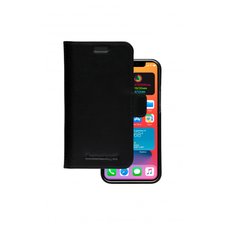 dbramante1928 Lynge - Flip cover for mobile phone - full-grain leather - black - for Apple iPhone 12 mini - 15