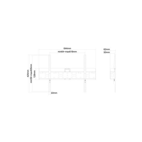 Neomounts by Newstar LFD-W1640MP - Bracket - for LCD display (fixed) - black - screen size: 37"-75" - wall-mountable - 2