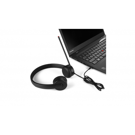 Lenovo Stereo Analog Headset - Headset - on-ear - wired - for ThinkCentre M80t Gen 3; ThinkCentre neo 50; ThinkPad T14s Gen 3; V50t Gen 2-13 - 2
