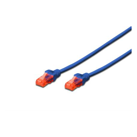 DIGITUS Professional - Patch cable - RJ-45 (M) to RJ-45 (M) - 50 cm - UTP - CAT 6 - booted, snagless - blue - 2