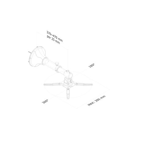 Neomounts by Newstar BEAMER-W050 - Bracket - for projector (full-motion) - black - wall-mountable - 2